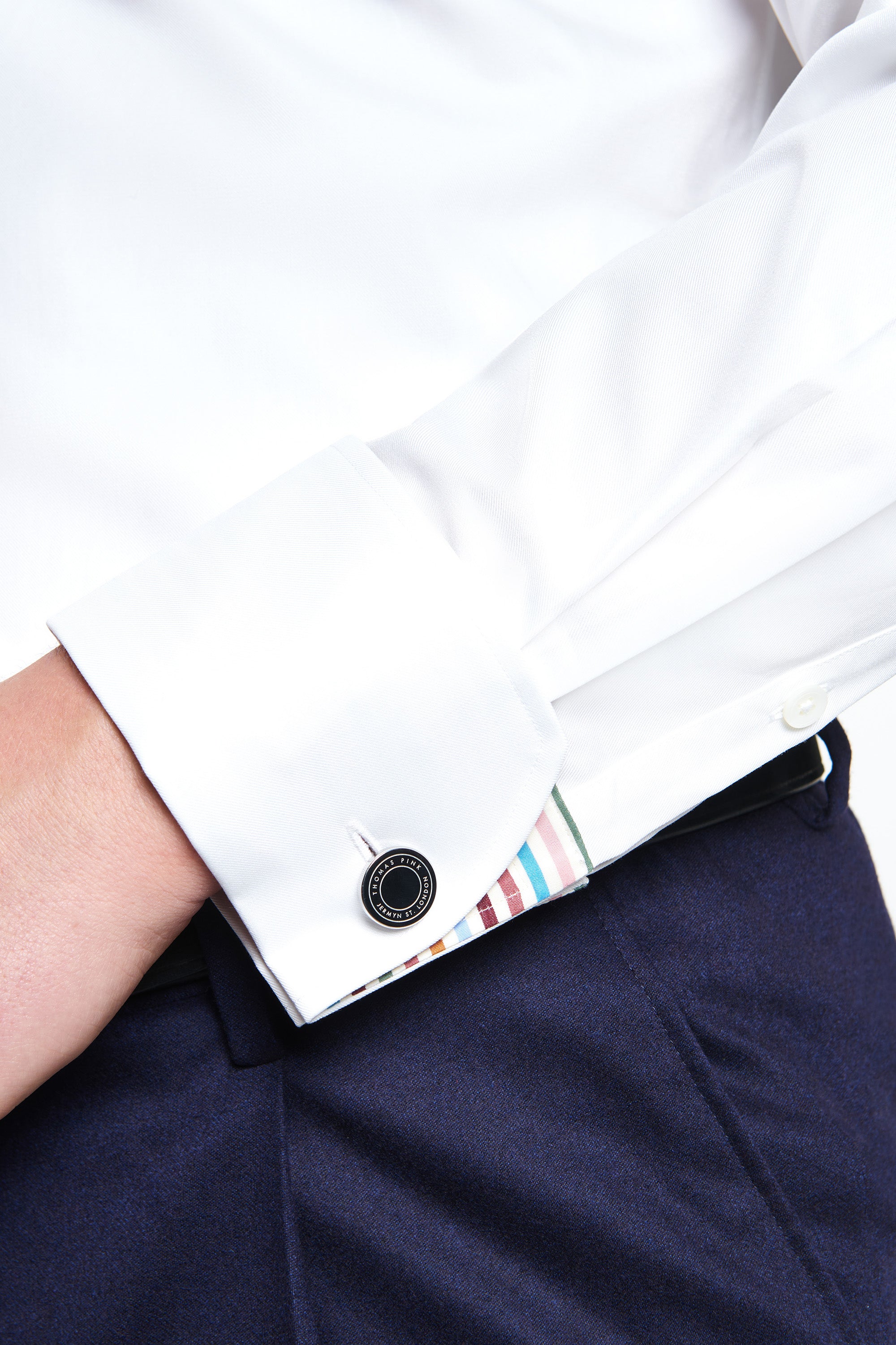 White Tailored Fit Essential Double Cuff Poplin Formal Shirt