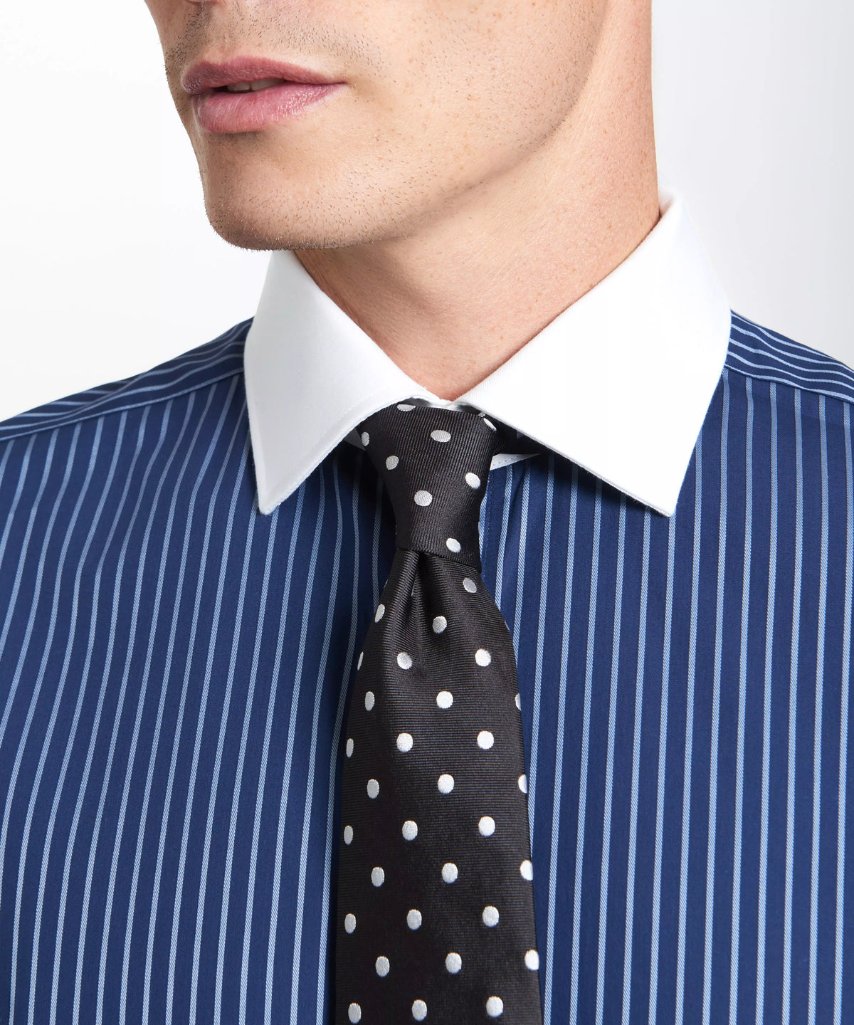 Black & White Polka Dot Silk Woven Tie