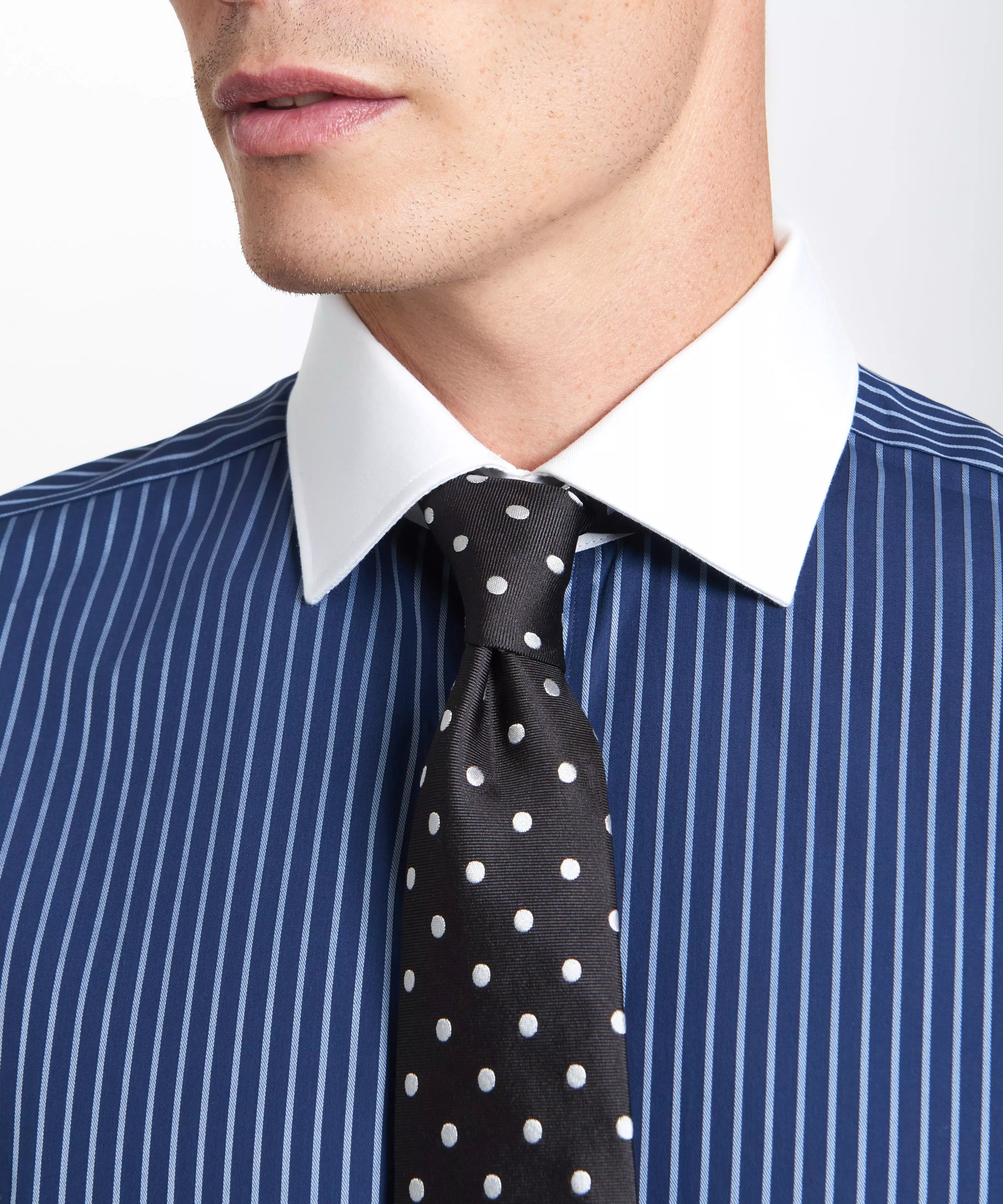 Black & White Polka Dot Silk Woven Tie