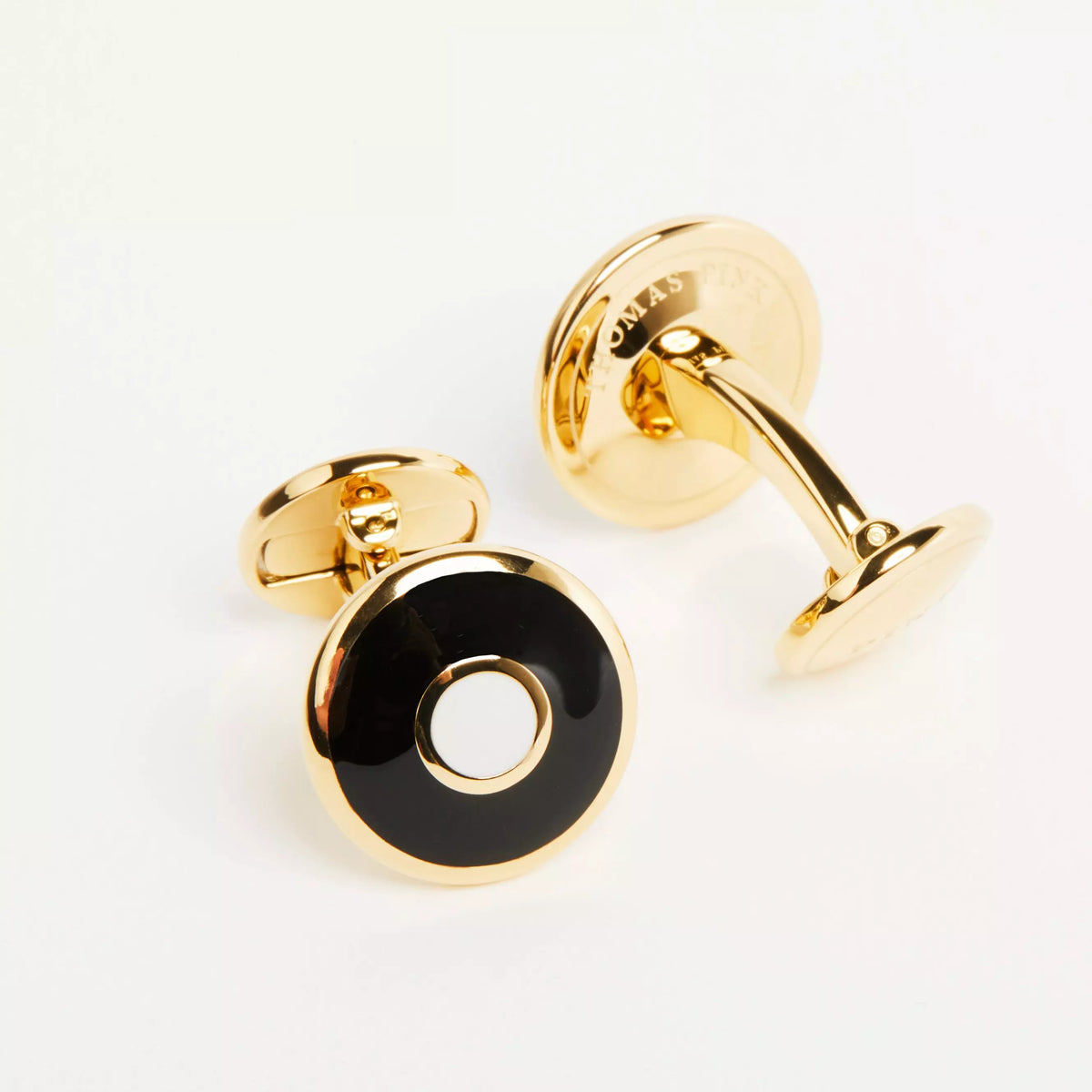 Black & Gold Enamel Target Cufflinks