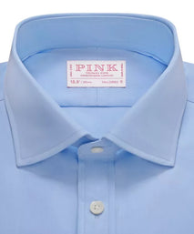 Pale Blue Tailored Fit Double Cuff Ramses Poplin Formal Shirt