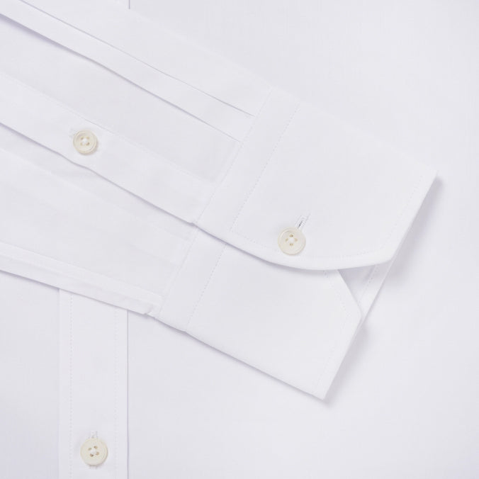 White Tailored Fit Poplin Formal Shirt