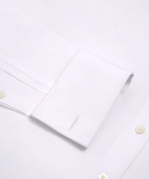White Tailored Fit Double Cuff Poplin Formal Shirt