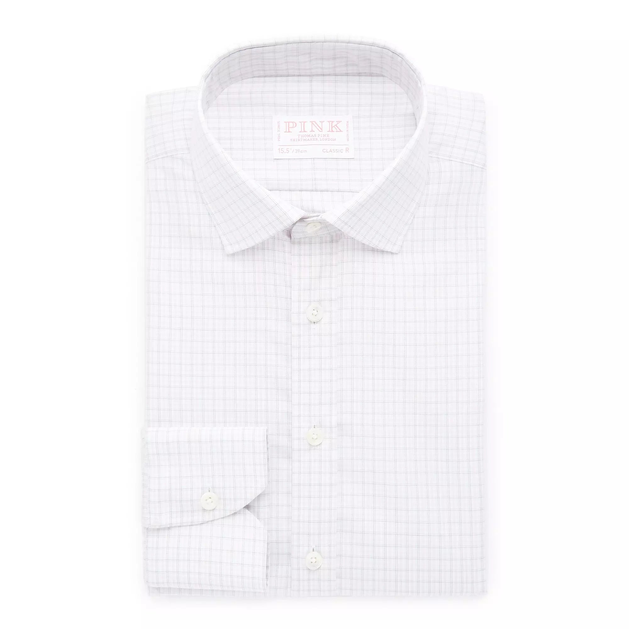 Pale Pink & Grey Classic Fit Shadow Casual Check Formal Shirt
