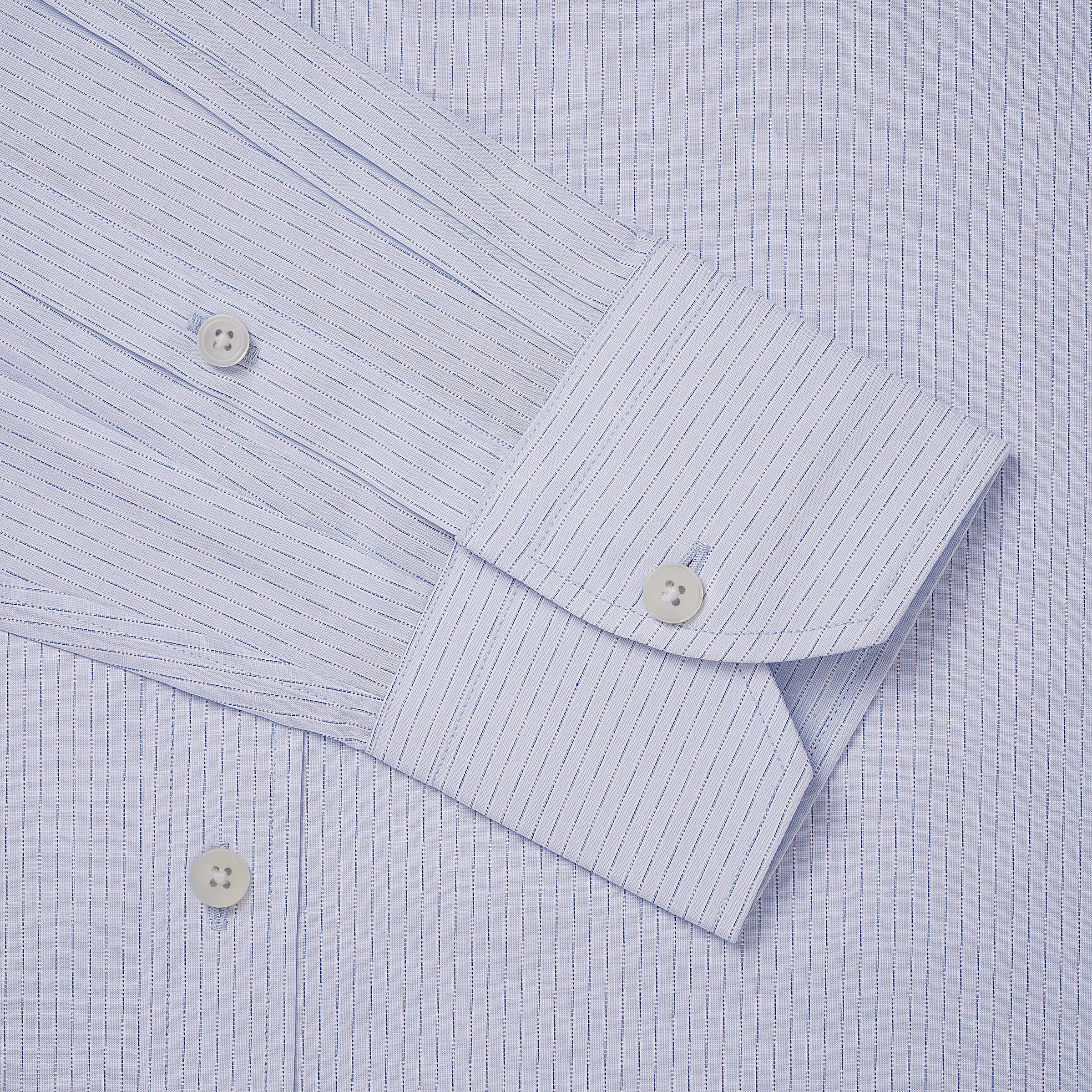 Pale & Blue Tailored Fit Formal Dobby Broken Stripe Shirt