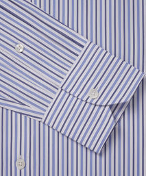 White & Blue Classic Fit Regent Track Stripe Formal Shirt