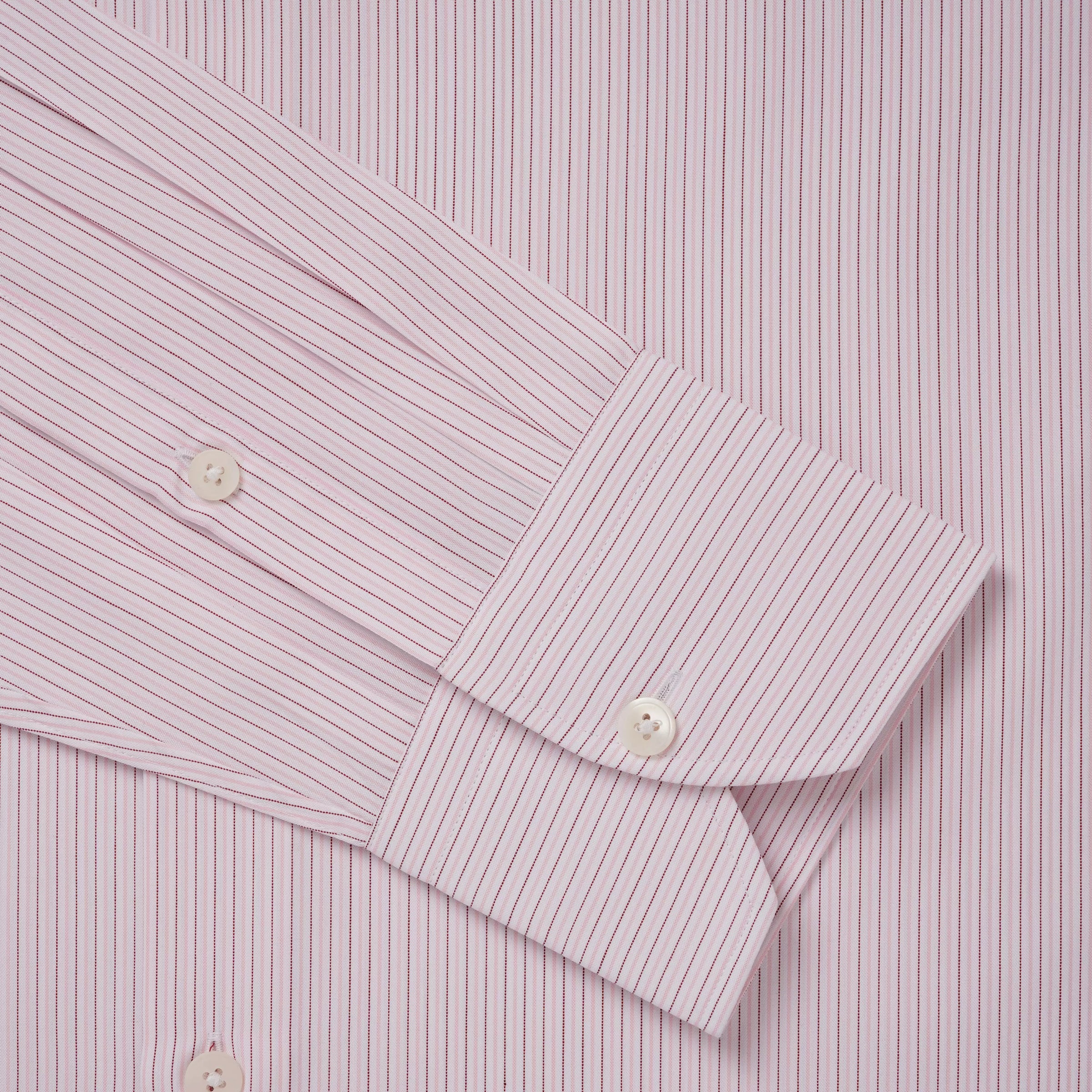 Pale Pink & White Tailored Fit Formal Fine Vintage Stripe Shirt