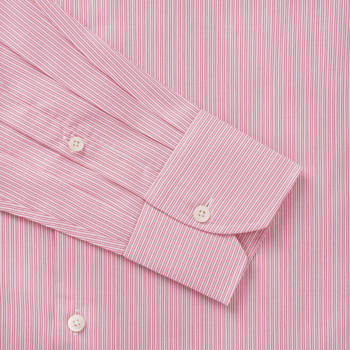 Pink & White Slim Fit Poplin Needle Stripe Formal Shirt